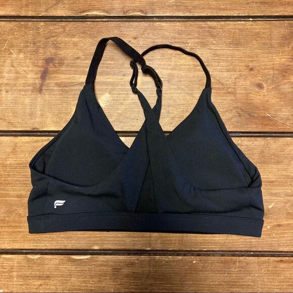 Fabletics Black Sports Bra Size XS / Small Twisted Twist Back Padded - Picture 3 of 6
